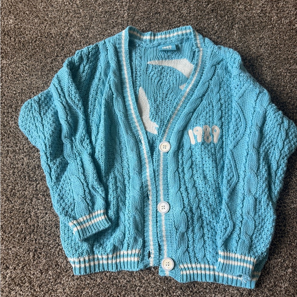 Taylor Swift 1989 Turquoise Knit Cardigan sweater XS/S